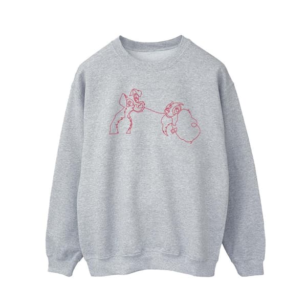 Disney Mens Lady And The Tramp Spaghetti Outline Sweatshirt