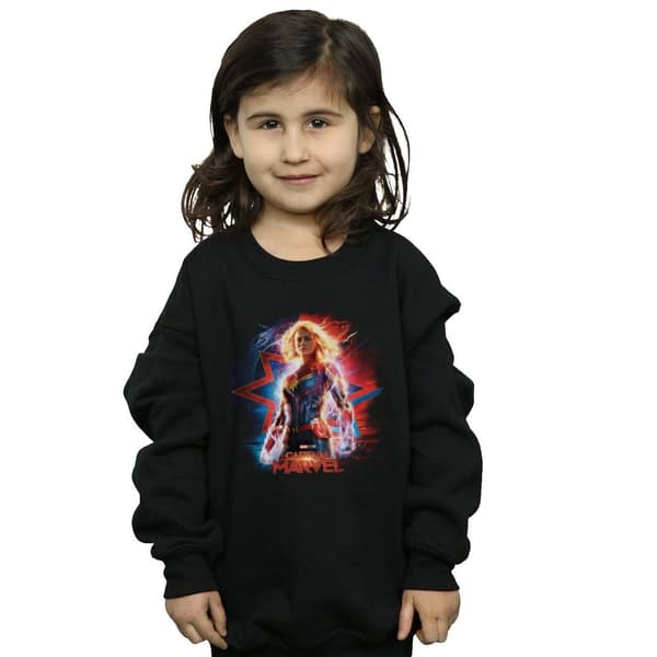Marvel Girls Captain Marvel Poster Sweatshirt