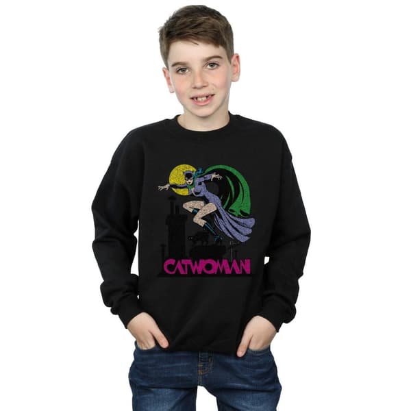DC Comics Pojkar Catwoman Crackle Logo Sweatshirt