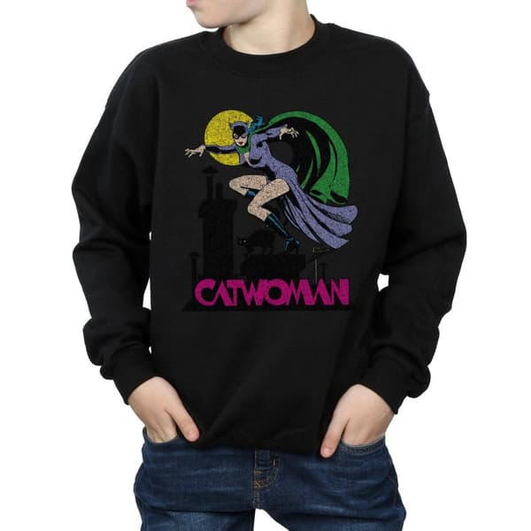 DC Comics Pojkar Catwoman Crackle Logo Sweatshirt