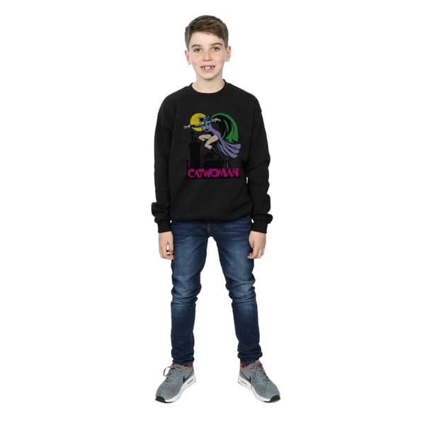 DC Comics Pojkar Catwoman Crackle Logo Sweatshirt