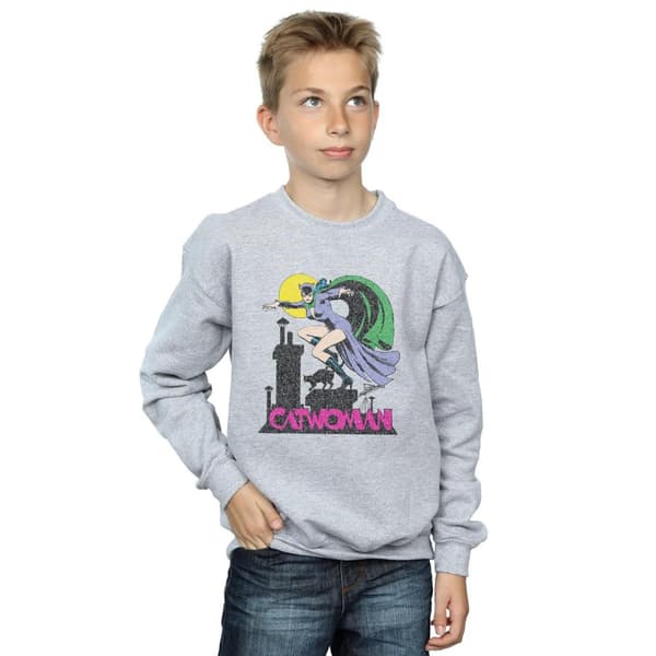 DC Comics Pojkar Catwoman Crackle Logo Sweatshirt