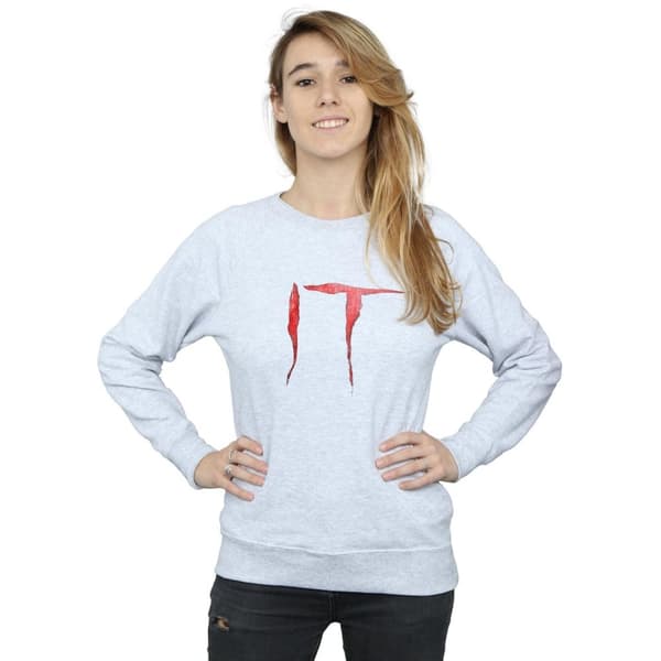 It Sweatshirt med distressed logotyp för damer/kvinnor