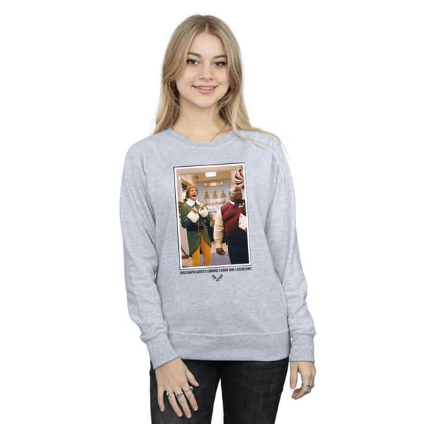Elf Dam/Tjej OMG Santa Photo Sweatshirt