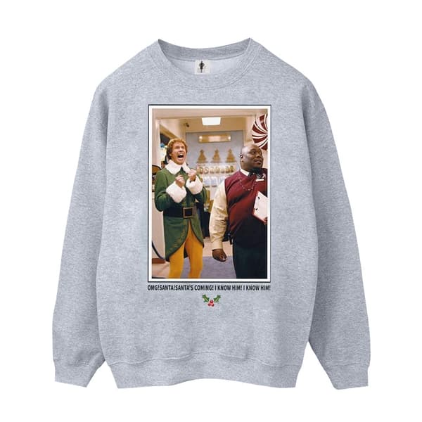 Elf Dam/Tjej OMG Santa Photo Sweatshirt