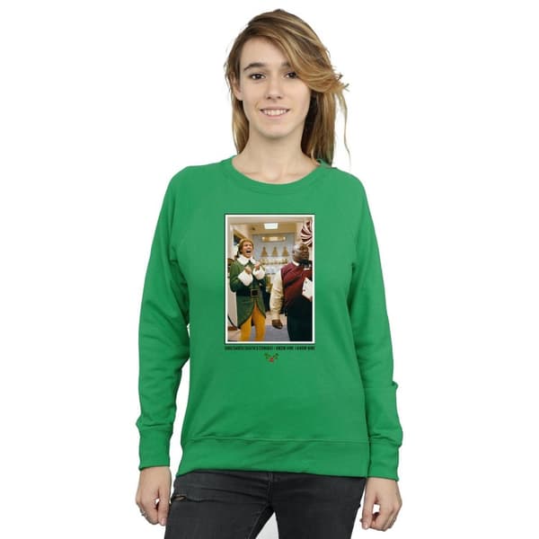 Elf Womens/Ladies OMG Santa Photo Sweatshirt