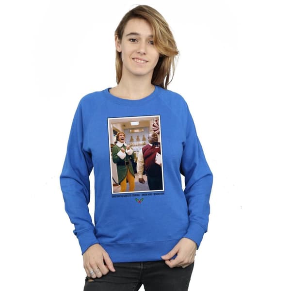Elf Womens/Ladies OMG Santa Photo Sweatshirt