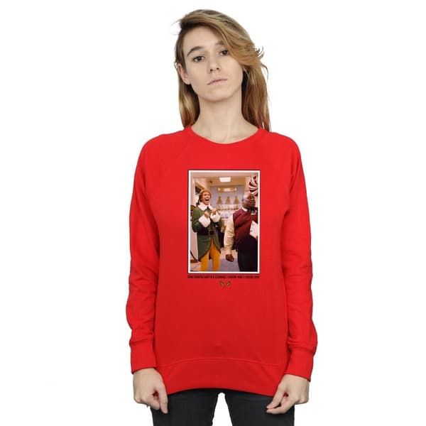 Elf Womens/Ladies OMG Santa Photo Sweatshirt