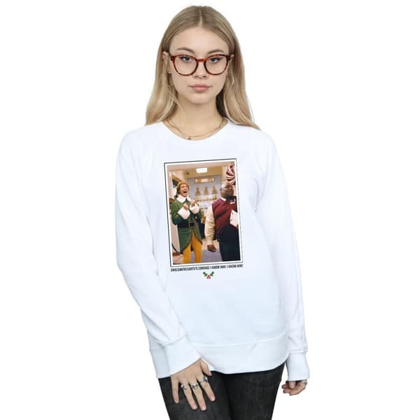Elf Womens/Ladies OMG Santa Photo Sweatshirt