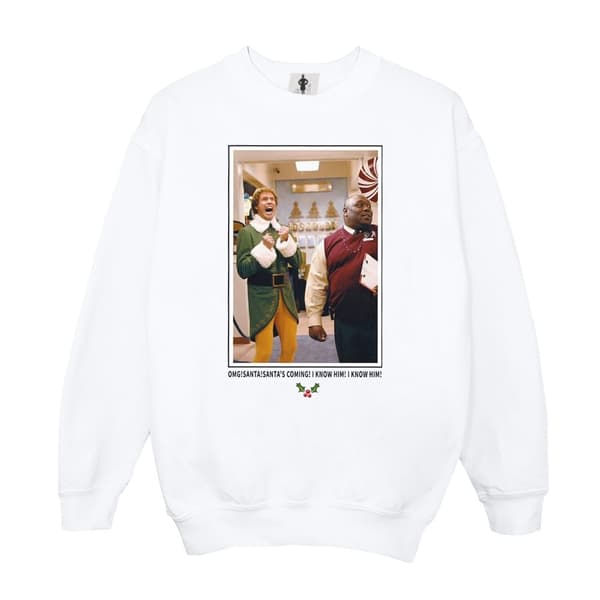 Elf Womens/Ladies OMG Santa Photo Sweatshirt