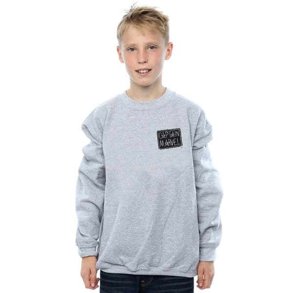 Marvel Sweatshirt med bröstlapp för pojkar Captain Marvel