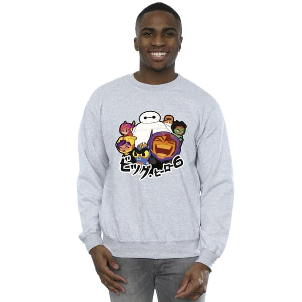 Disney Mens Big Hero 6 Baymax Group Manga Sweatshirt