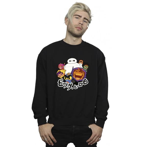 Disney Mens Big Hero 6 Baymax Group Manga Sweatshirt