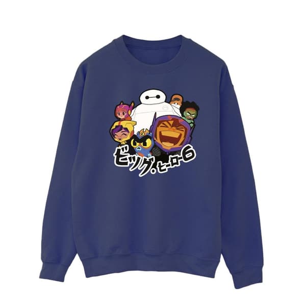 Disney Mens Big Hero 6 Baymax Group Manga Sweatshirt