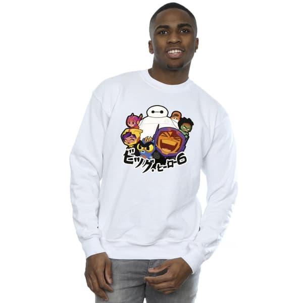 Disney Mens Big Hero 6 Baymax Group Manga Sweatshirt