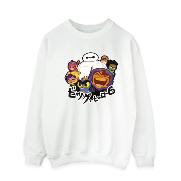 Disney Mens Big Hero 6 Baymax Group Manga Sweatshirt