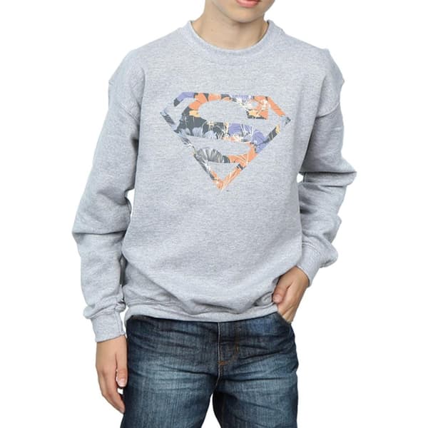 DC Comics Boys Superman Floral Logo 2 Sweatshirt