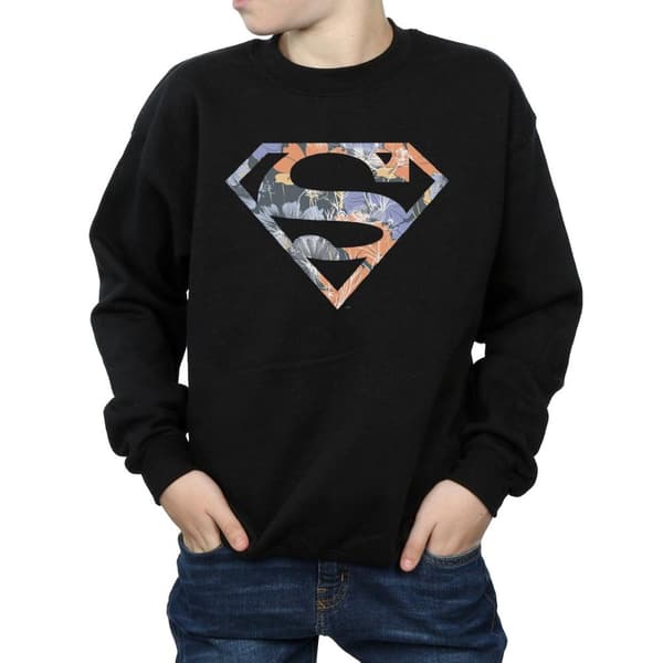 DC Comics Boys Superman Floral Logo 2 Sweatshirt