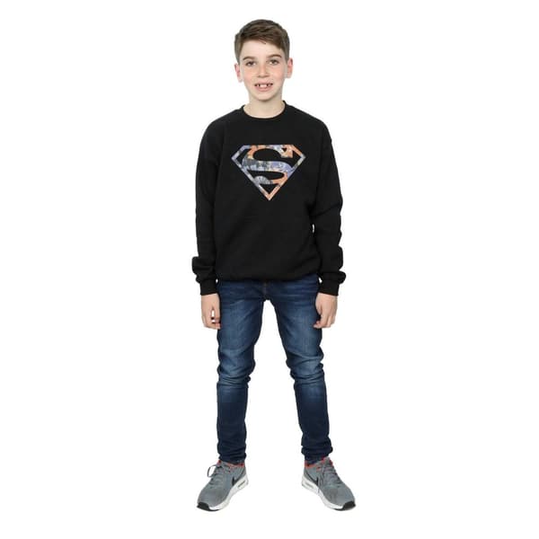 DC Comics Boys Superman Floral Logo 2 Sweatshirt