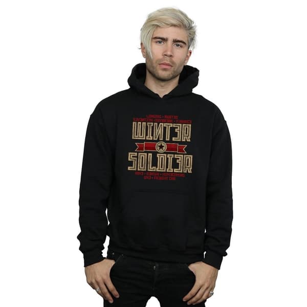 Marvel Mens Winter Soldier Trigger Badge Hoodie