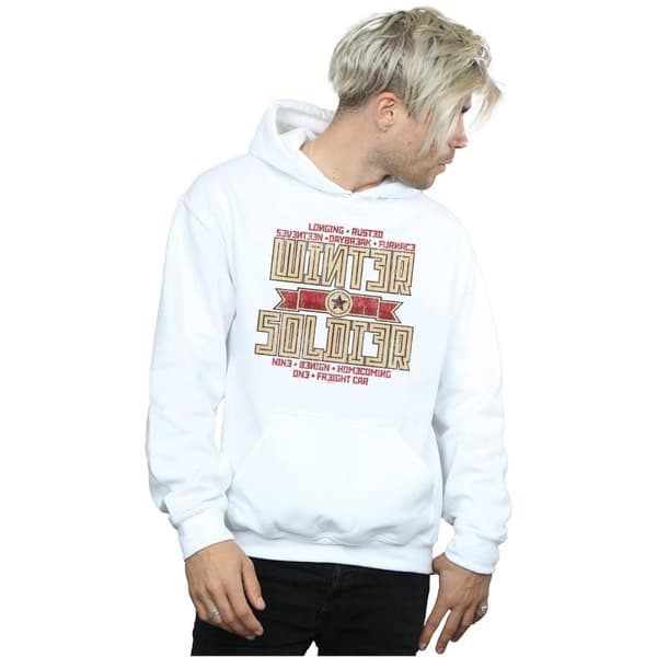 Marvel Mens Winter Soldier Trigger Badge Hoodie