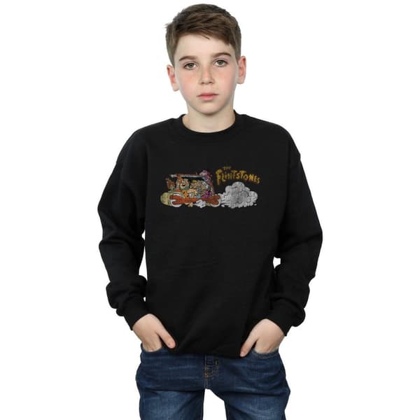 The Flintstones Boys Family Car Distressed Sweatshirt