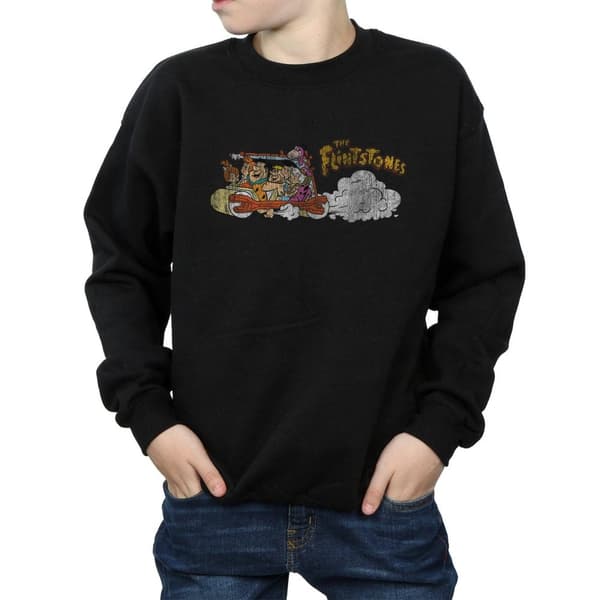 The Flintstones Boys Family Car Distressed Sweatshirt