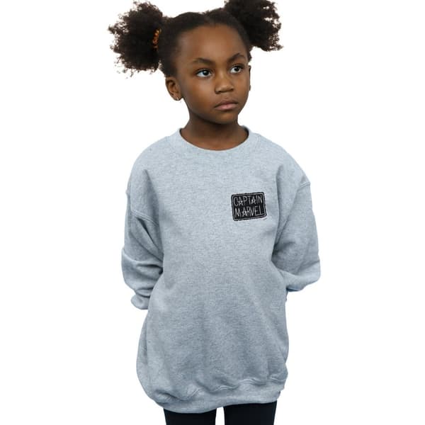 Marvel Sweatshirt med bröstlapp för flickor Captain Marvel