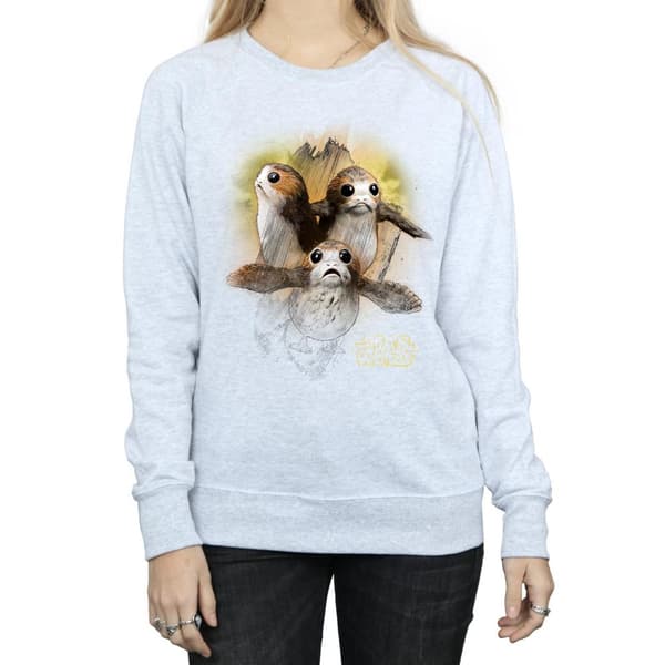 Star Wars Womens/Ladies The Last Jedi Porgs Brushed Sweatshirt