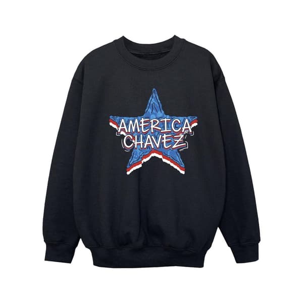 Marvel Girls Doctor Strange America Chavez Sweatshirt Black 7-8 Years
