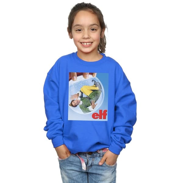 Elf Sweatshirt med snöglobsaffisch för flickor