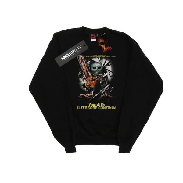 Friday The 13th Womens/Ladies Italian Movie Poster Sweatshirt Black XXL