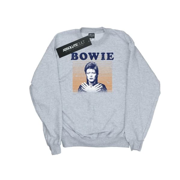 David Bowie Womens/Ladies Orange Stripes Sweatshirt