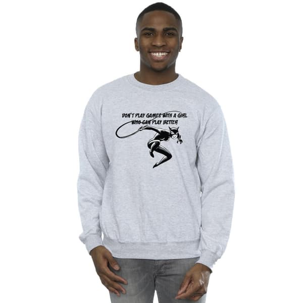 DC Comics Mens Catwoman Don´t Play Games Sweatshirt