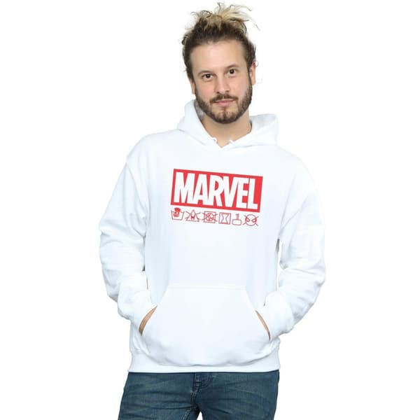 Marvel Mens Logo Wash Care Hoodie