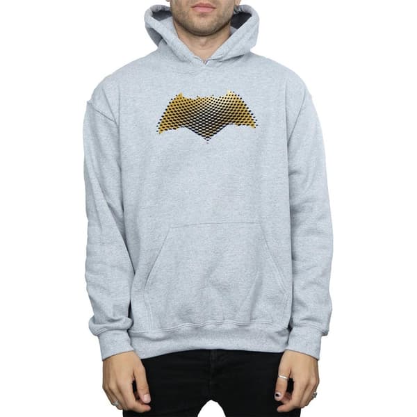 DC Comics Herr Justice League Movie Batman Logo Texturerad huvtröja