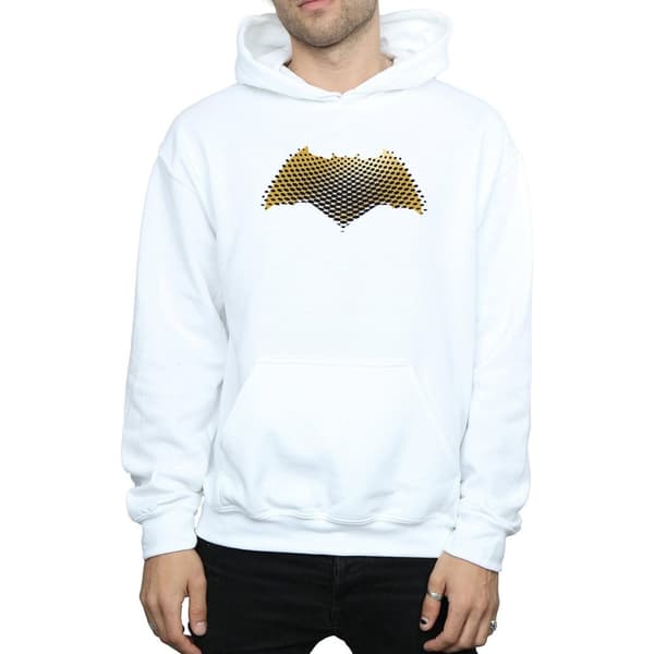 DC Comics Mens Justice League Movie Batman Logo Textured Hoodie