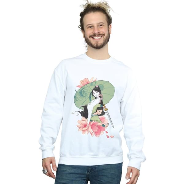 Disney Mens Mulan Magnolia Collage Sweatshirt