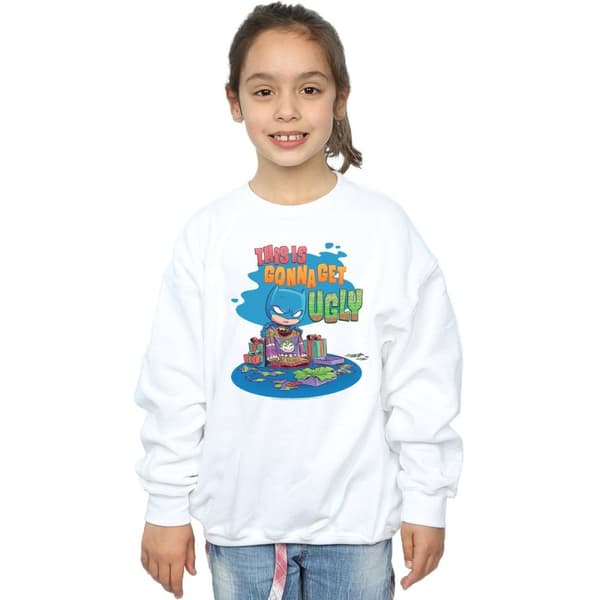 DC Comics Girls Super Friends Batman Joker Christmas Jumper Sweatshirt