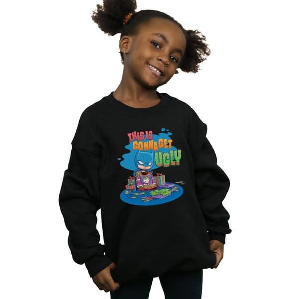 DC Comics Girls Super Friends Batman Joker Christmas Jumper Sweatshirt