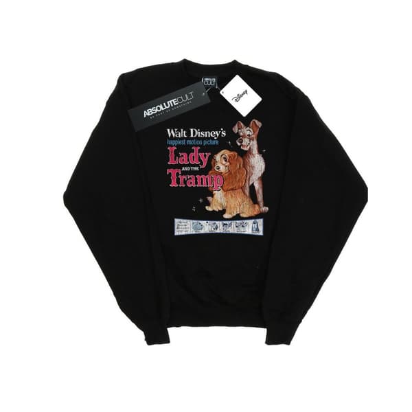 Disney Pojkar Lady And The Tramp Distressed Classic Poster Sweatshirt Black 5-6 Years