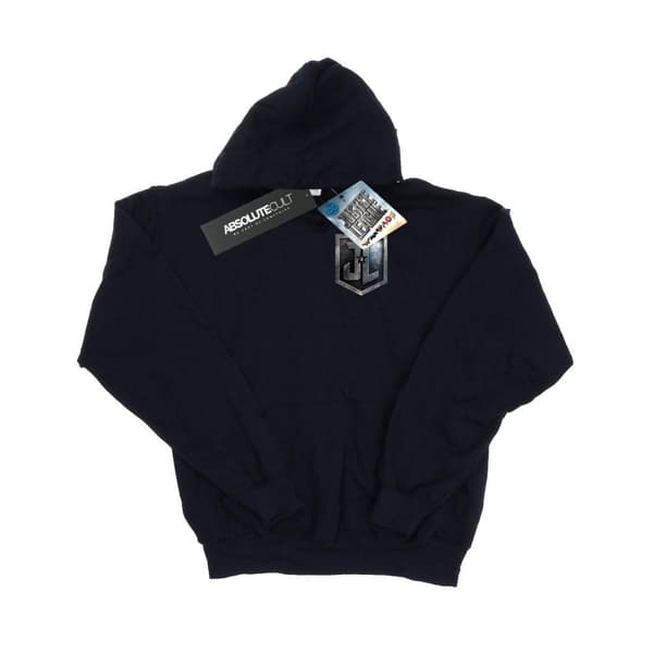DC Comics Huvtröja med fuskficka för herrar Justice League Movie Shield Navy Blue L