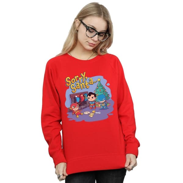 DC Comics Dam/Tjej Super Friends Sorry Santa Sweatshirt