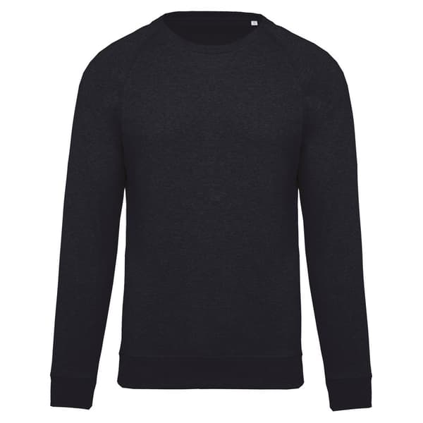 Kariban Mens Organic Cotton Crew Neck Raglan Sweatshirt French Navy Heather 3XL