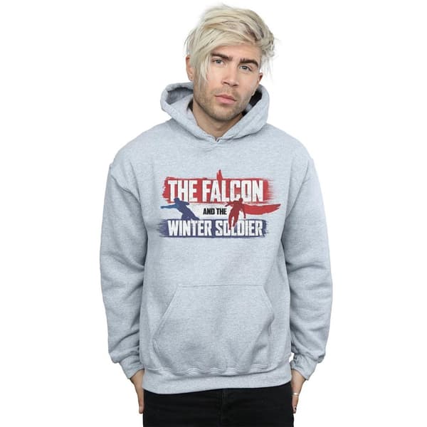 Marvel Mens The Falcon And The Winter Soldier Action Logo Hoodie