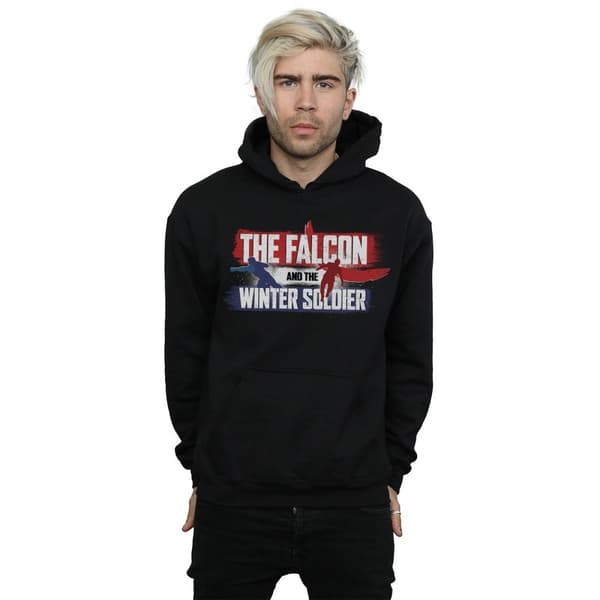 Marvel Mens The Falcon And The Winter Soldier Action Logo Hoodie