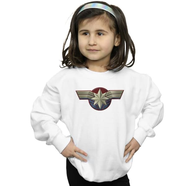 Marvel Girls Captain Marvel Chest Emblem Sweatshirt