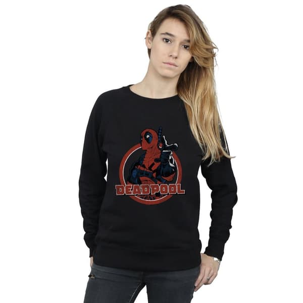 Marvel Womens/Ladies Deadpool Gun Finger Sweatshirt