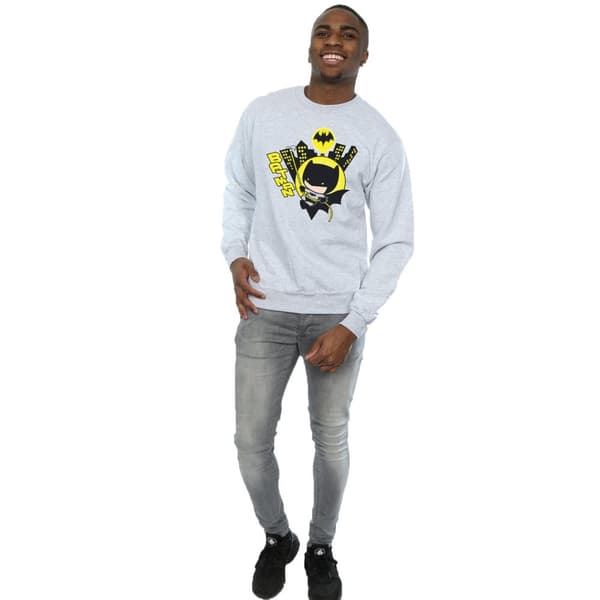 DC Comics Mens Chibi Batman Swinging Sweatshirt
