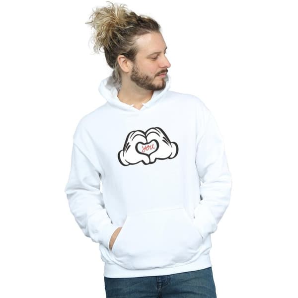 Disney Mens Mickey Mouse Loves You Hoodie